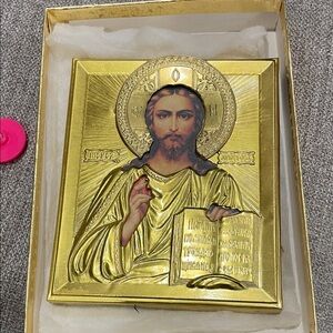Gold Religious Icon Plaque